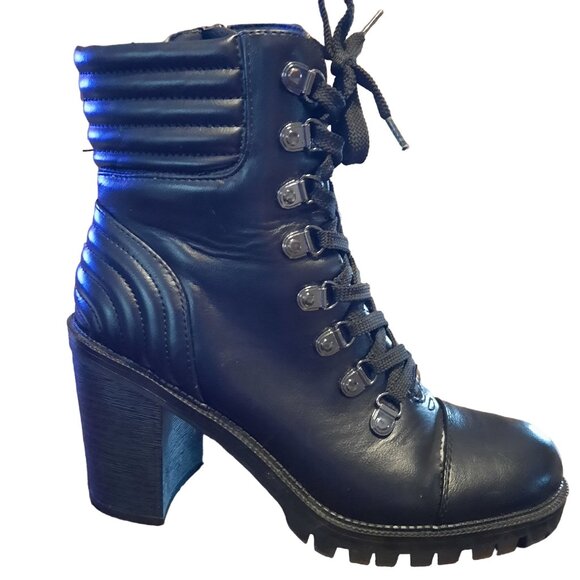 G by Guess Jetti Black Heeled Combat Boots - Picture 5 of 10